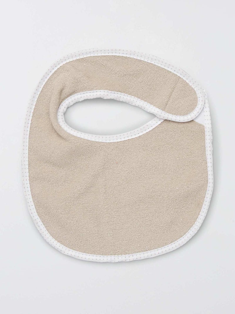 Lot de 7 bavoirs éponge à scratch Beige - Kiabi