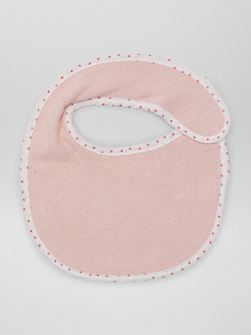 Lot de 7 bavoirs éponge à scratch Rose - Kiabi