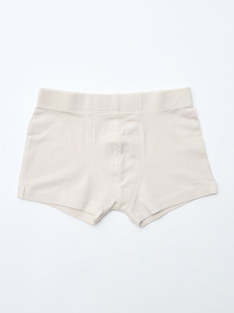 Lot de 7 boxers en coton Beige - Kiabi