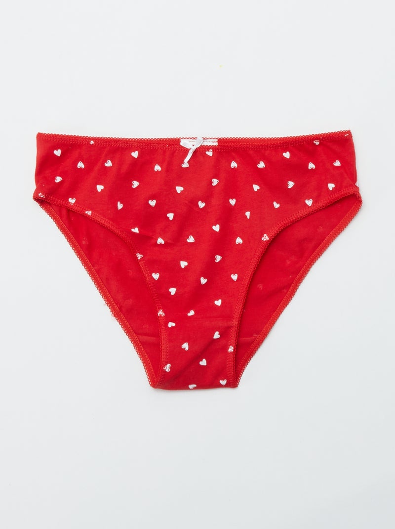 Lot de 7 culottes Blanc/rose/rouge - Kiabi