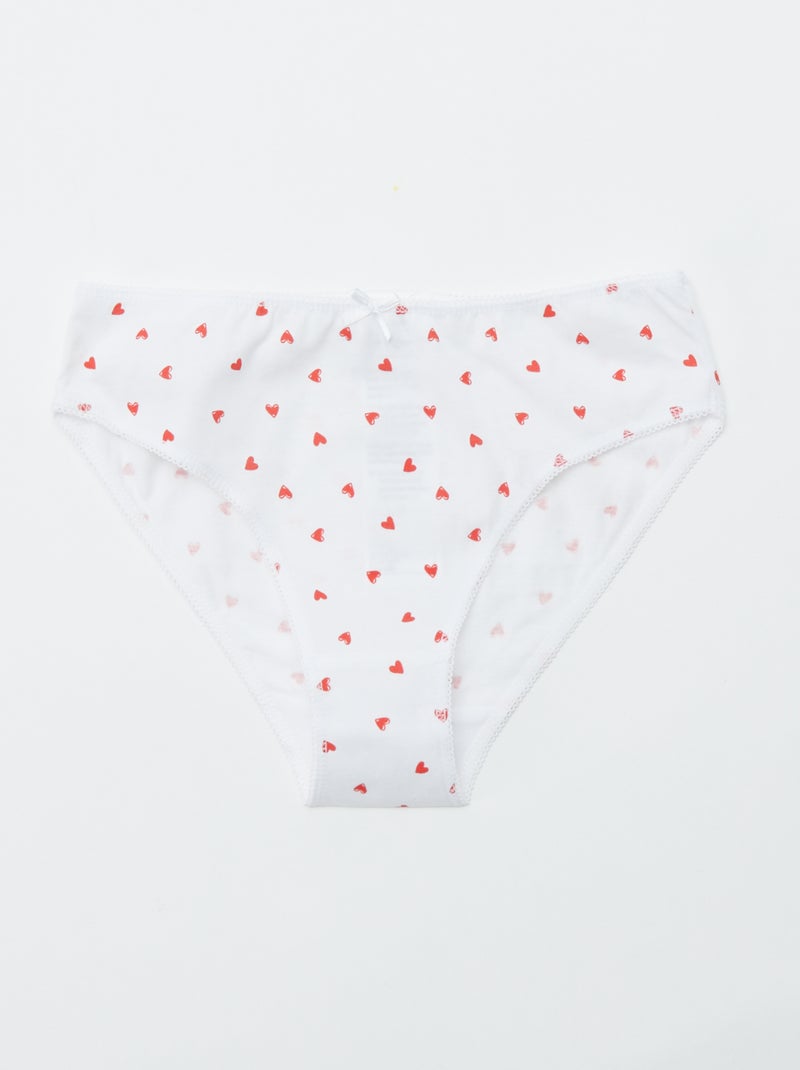 Lot de 7 culottes Blanc/rose/rouge - Kiabi