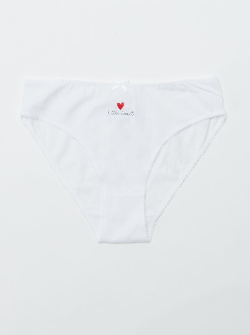 Lot de 7 culottes Blanc/rose/rouge - Kiabi