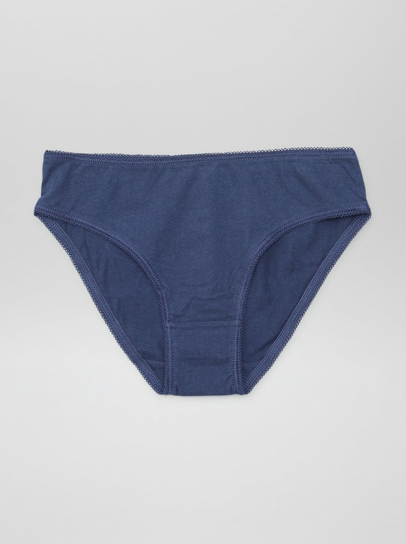 Lot de 7 culottes unies Bleu - Kiabi