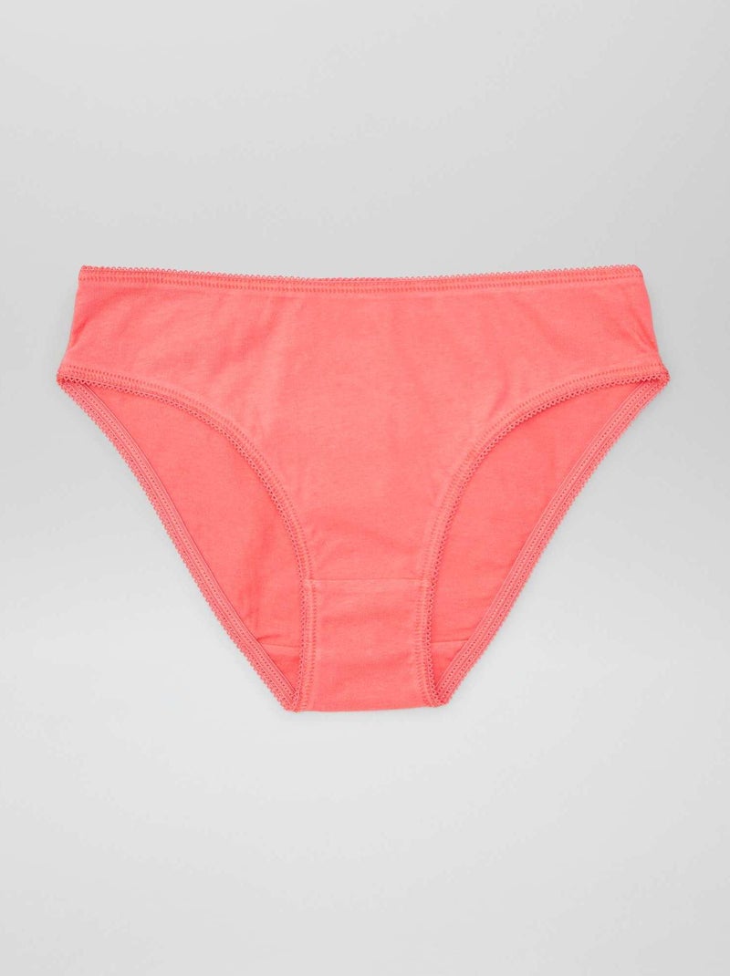 Lot de 7 culottes unies Rose/violet/orange/vert/blanc - Kiabi