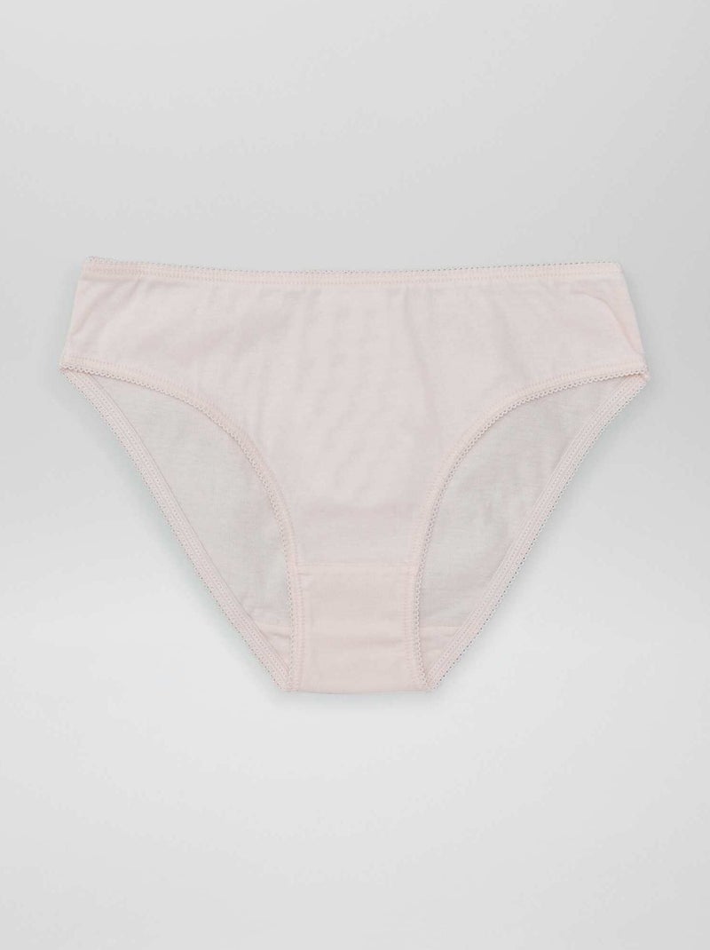 Lot de 7 culottes unies Rose/violet/orange/vert/blanc - Kiabi