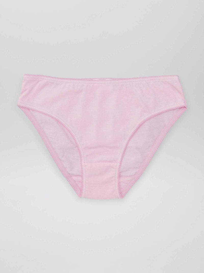 Lot de 7 culottes unies Rose/violet/orange/vert/blanc - Kiabi