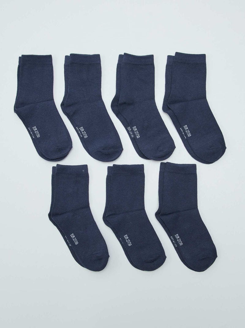 Lot de 7 paires de chaussettes Bleu marine - Kiabi
