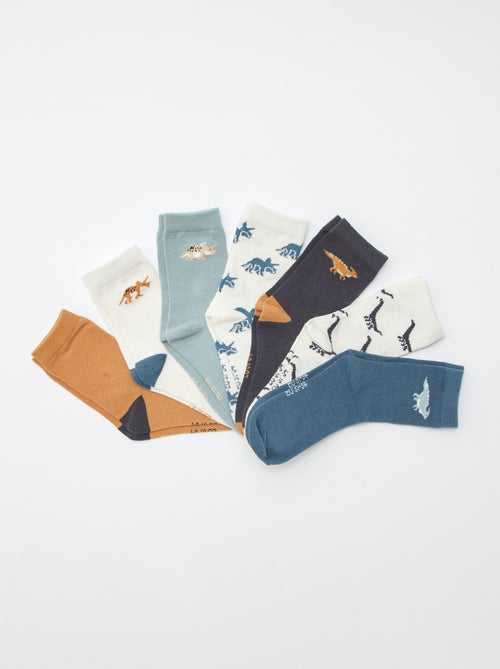 Lot de 7 paires de chaussettes imprimées - Kiabi
