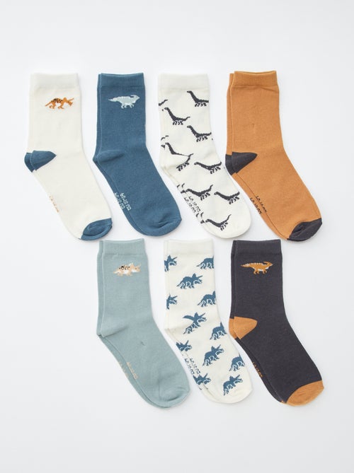 Lot de 7 paires de chaussettes imprimées - Kiabi