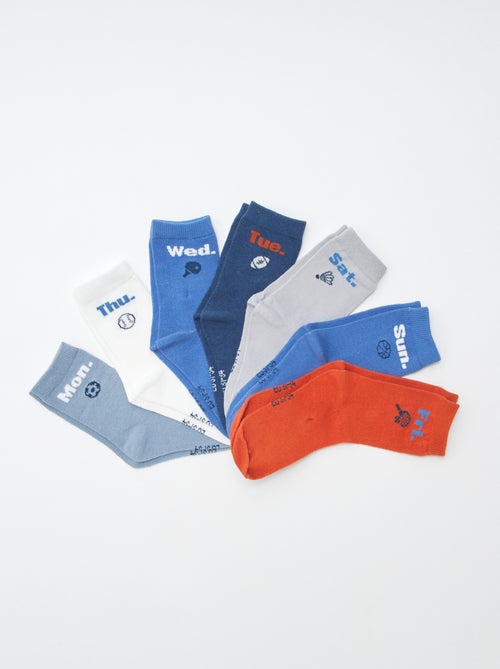 Lot de 7 paires de chaussettes imprimées - Kiabi