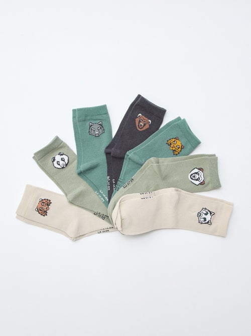 Lot de 7 paires de chaussettes imprimées - Kiabi