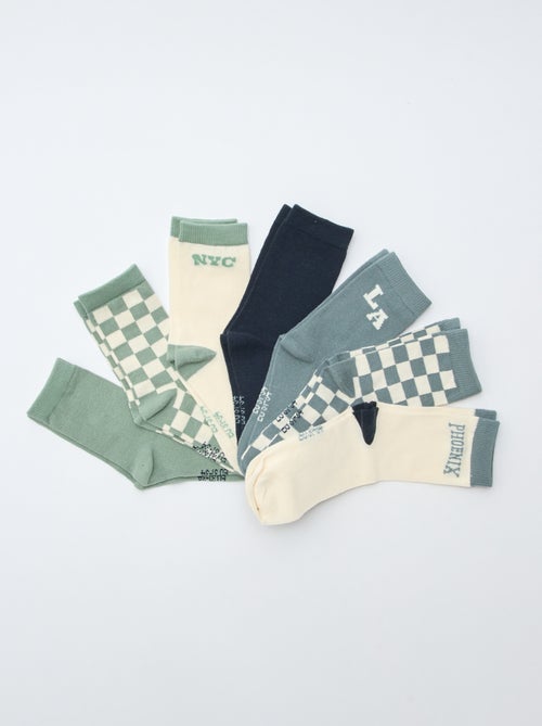 Lot de 7 paires de chaussettes imprimées - Kiabi