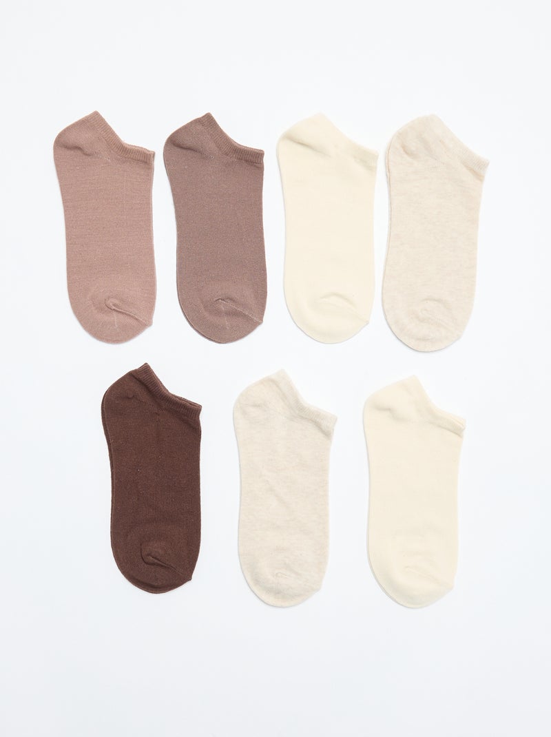Lot de 7 paires de chaussettes invisibles Marron - Kiabi