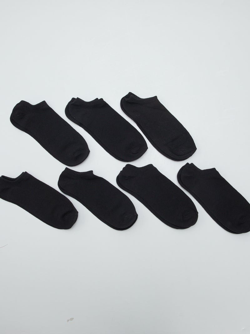 Lot de 7 paires de chaussettes invisibles Noir - Kiabi