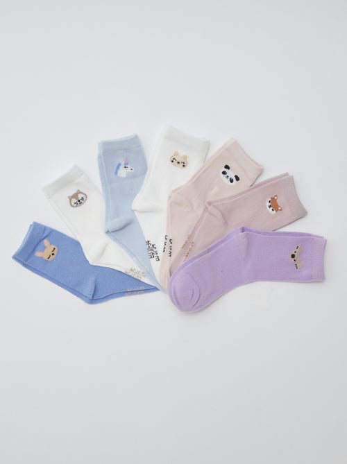 Lot de 7 paires de chaussettes mi-hauteur - Kiabi