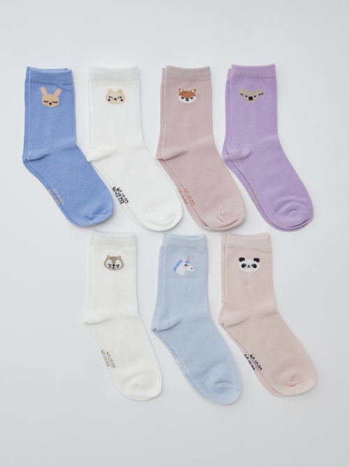 Lot de 7 paires de chaussettes mi-hauteur - Kiabi
