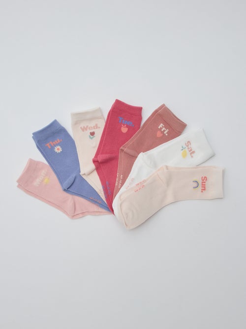 Lot de 7 paires de chaussettes mi-hauteur - Kiabi