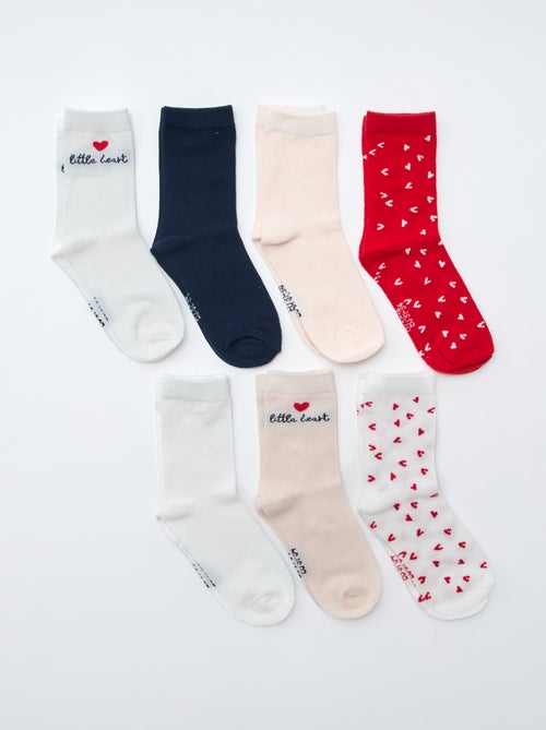 Lot de 7 paires de chaussettes mi-hauteur - Kiabi