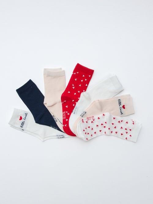 Lot de 7 paires de chaussettes mi-hauteur - Kiabi