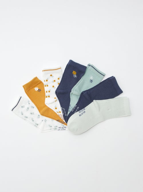 Lot de 7 paires de chaussettes mi-hauteur - Kiabi