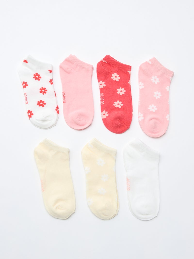 Lot de 7 paires de socquettes invisibles Rose - Kiabi