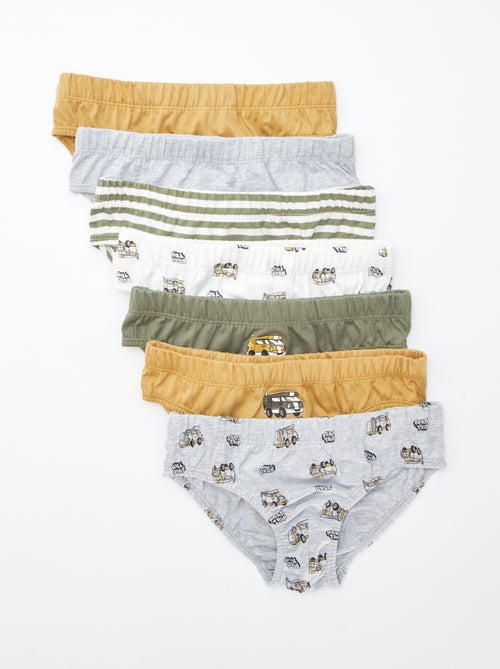 Lot de 7 slips à imprimés - Kiabi