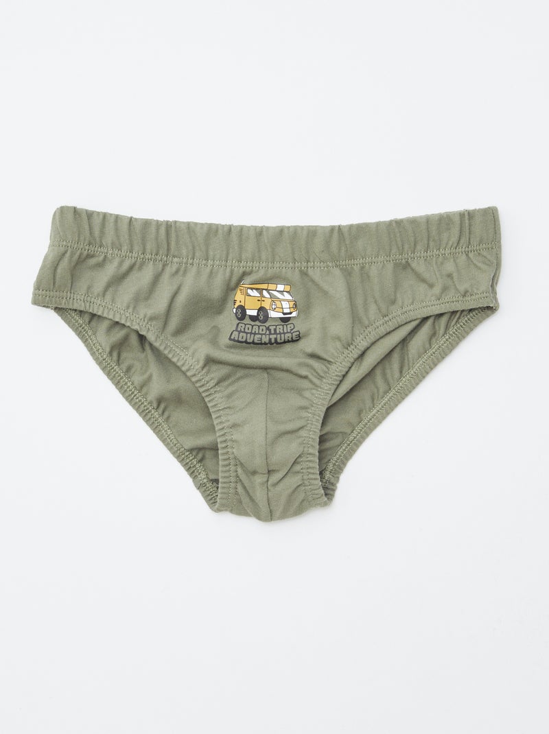 Lot de 7 slips à imprimés BLANC - Kiabi