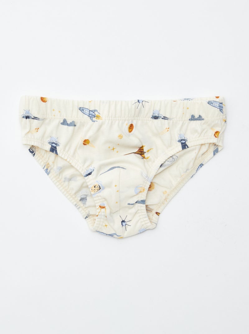 Lot de 7 slips à imprimés Blanc - Kiabi