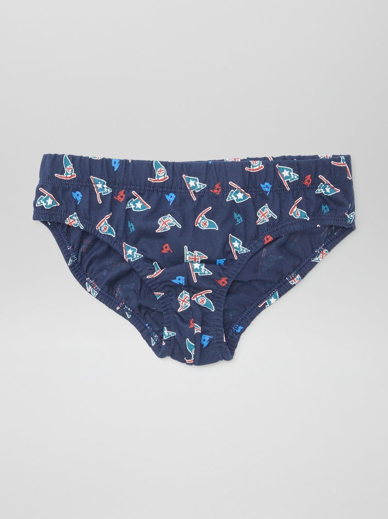 Lot de 7 slips à imprimés BLEU - Kiabi