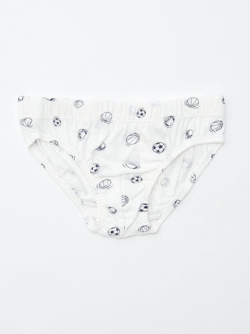 Lot de 7 slips à imprimés Bleu - Kiabi