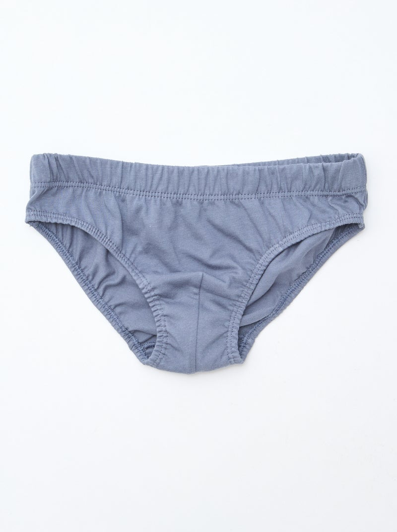 Lot de 7 slips à imprimés Gris - Kiabi