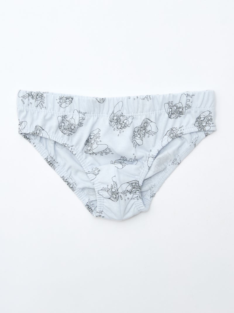 Lot de 7 slips à imprimés Gris - Kiabi