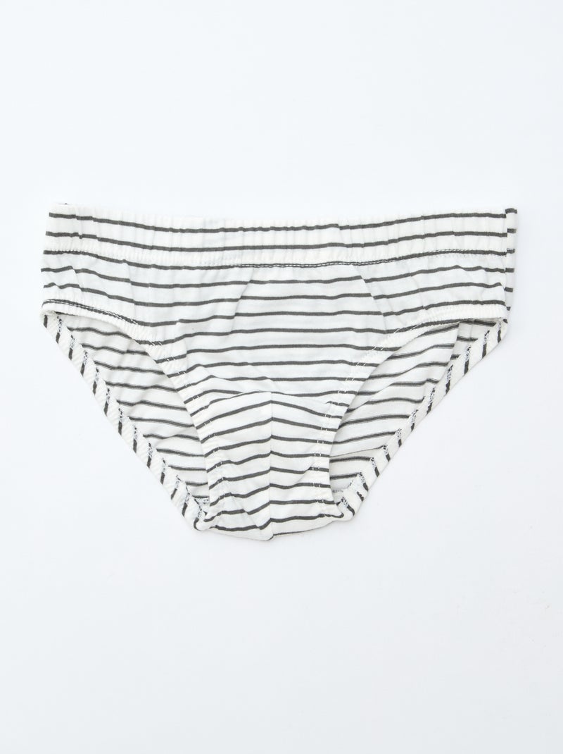 Lot de 7 slips à imprimés Gris - Kiabi