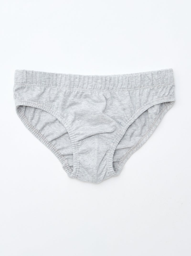 Lot de 7 slips à imprimés Gris - Kiabi