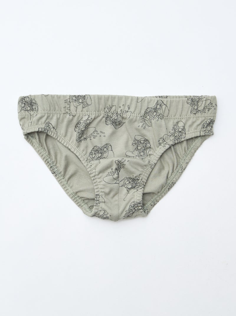 Lot de 7 slips à imprimés Gris - Kiabi