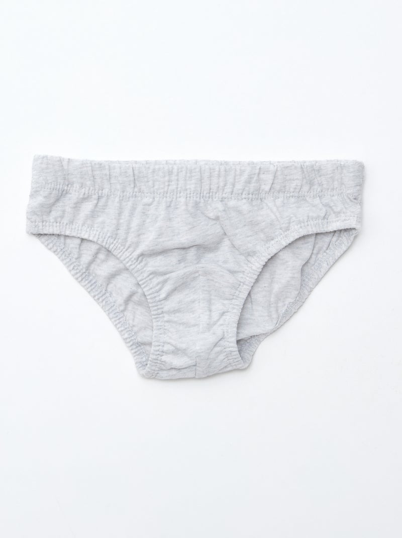 Lot de 7 slips à imprimés Gris - Kiabi