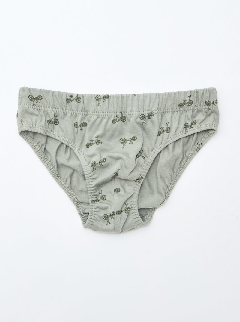 Lot de 7 slips à imprimés Gris - Kiabi