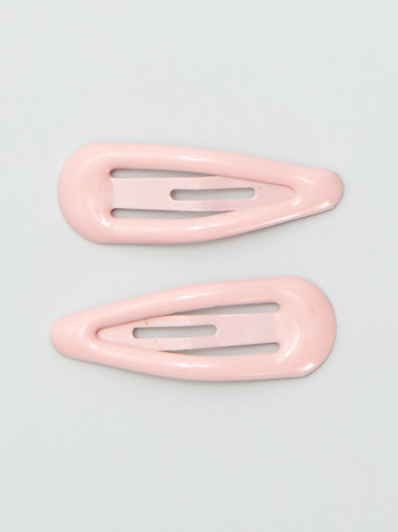 Lot de 8 mini pinces clic clac Rose - Kiabi
