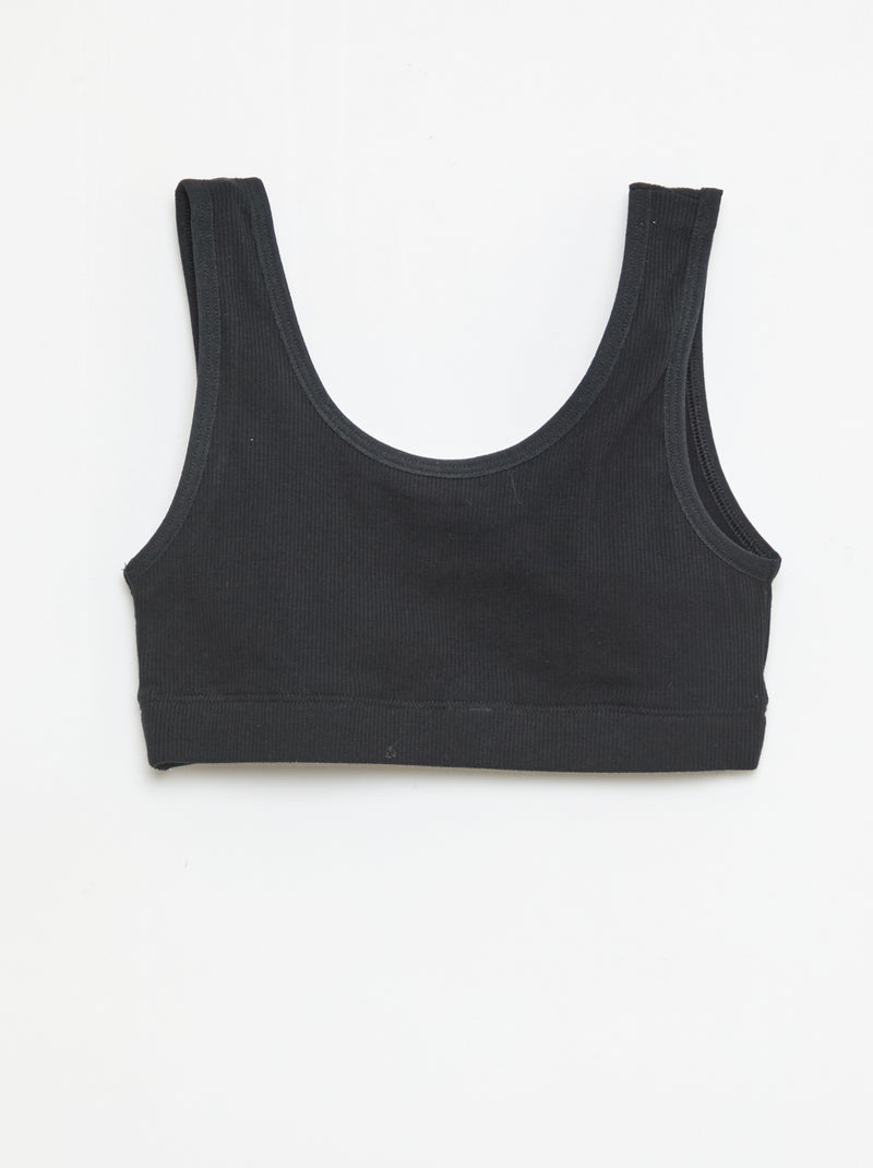 Lot de brassière en maille côtelée Noir - Kiabi