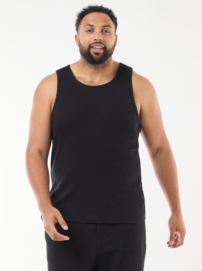 Lot de débardeur en maille jersey Noir - Kiabi