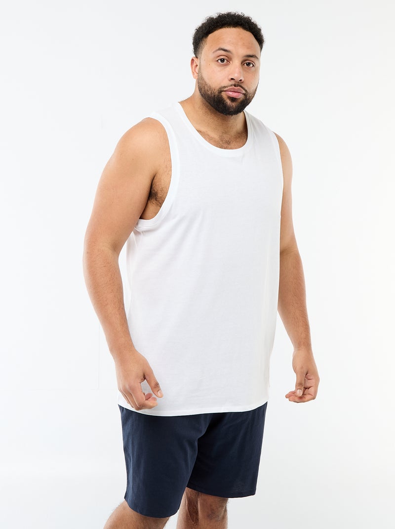 Lot de débardeurs en maille jersey Blanc - Kiabi