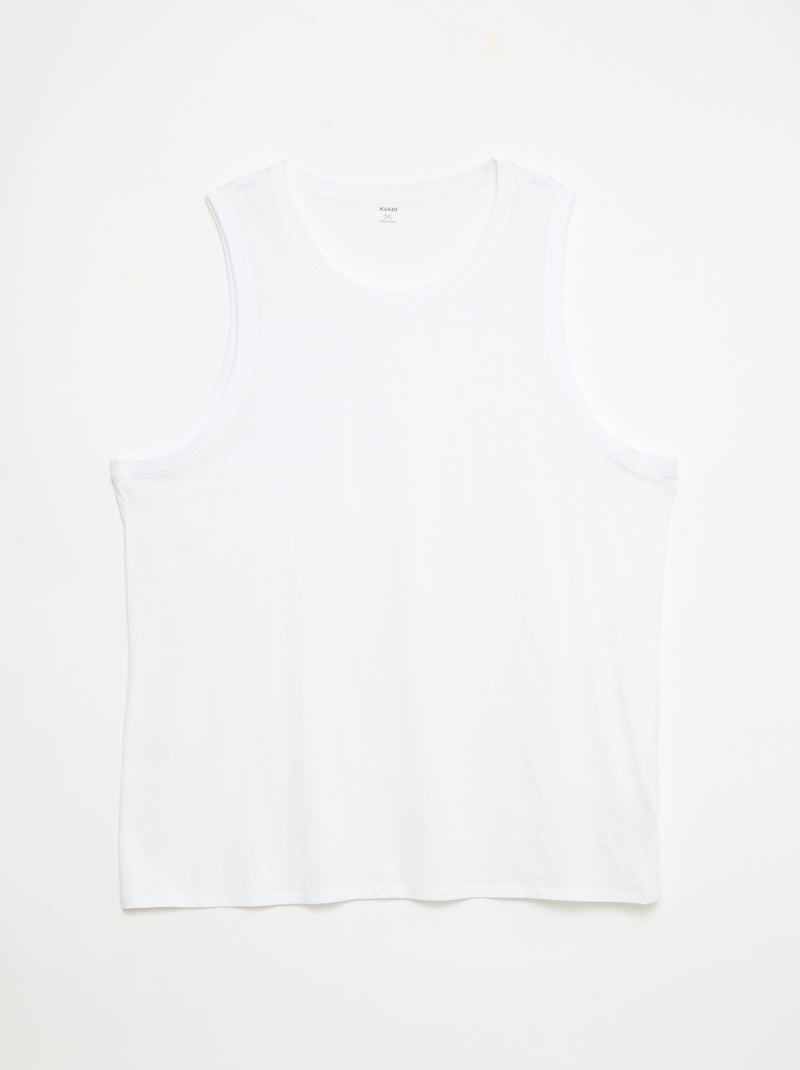 Lot de débardeurs en maille jersey Blanc - Kiabi