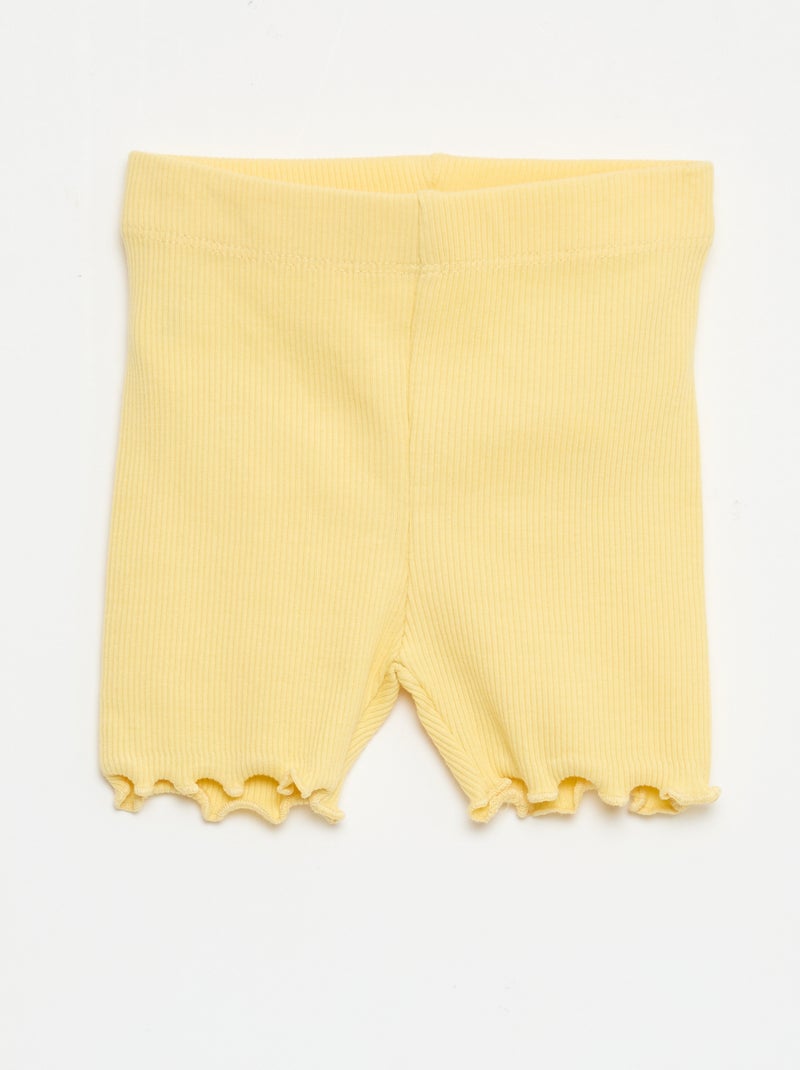 Lot de leggings côtelés - 2 pièces Jaune - Kiabi