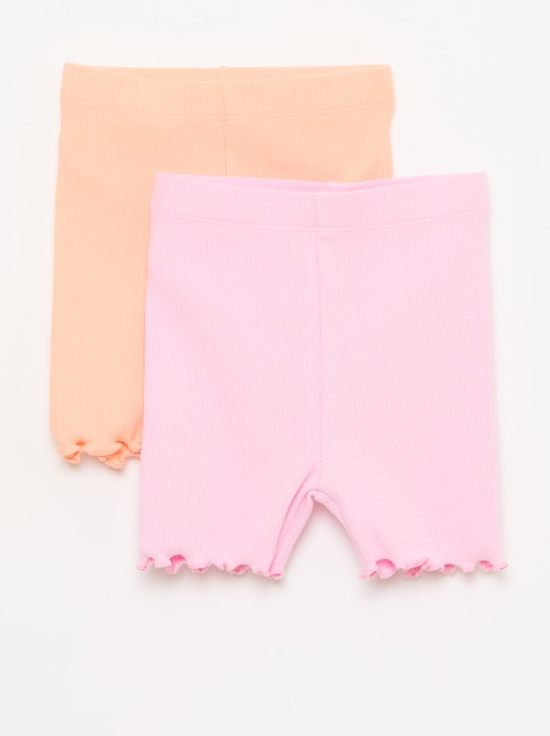 Lot de leggings côtelés - 2 pièces Orange - Kiabi