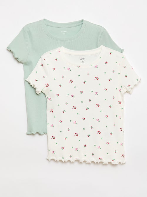 Lot de t-shirts côtelés - 2 pièces - Kiabi