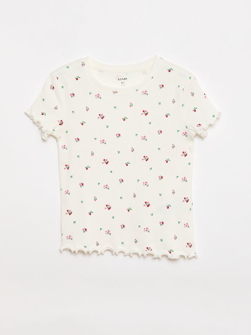 Lot de t-shirts côtelés - 2 pièces Blanc - Kiabi