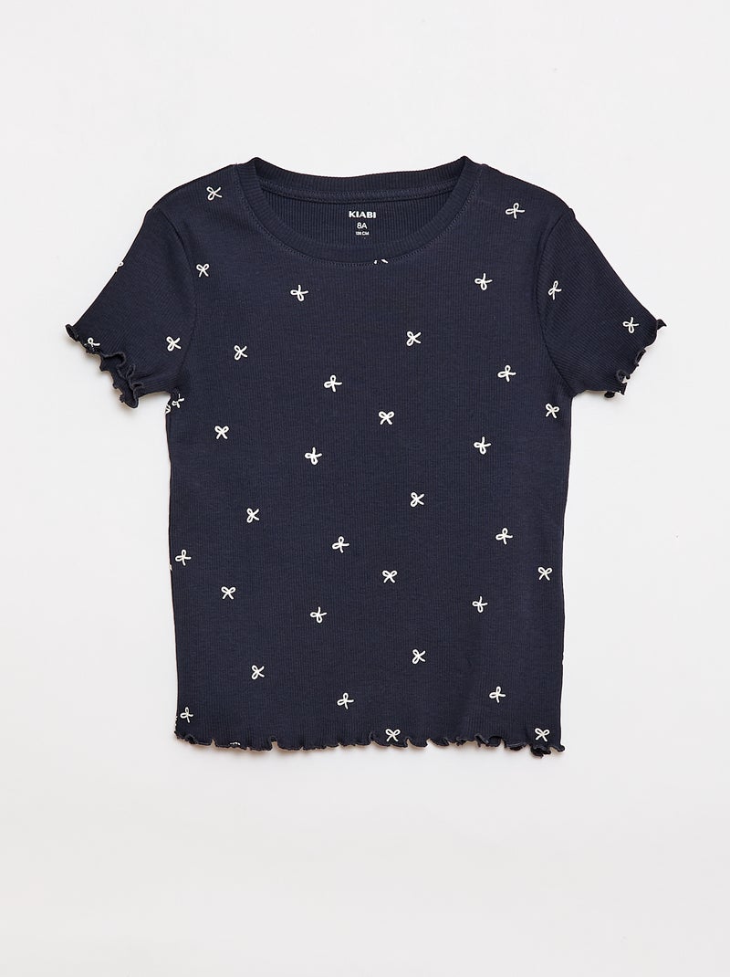 Lot de t-shirts côtelés - 2 pièces Bleu - Kiabi