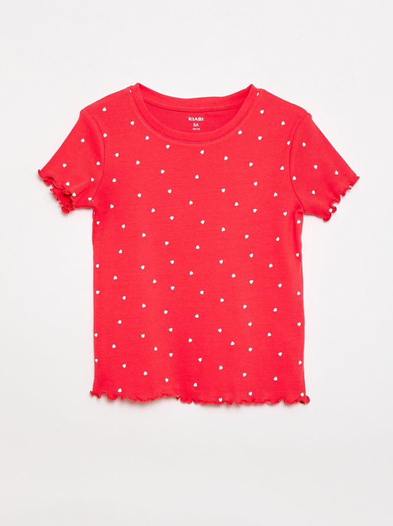 Lot de t-shirts côtelés - 2 pièces Rouge - Kiabi