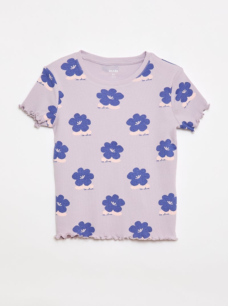 Lot de t-shirts côtelés - 2 pièces Violet - Kiabi