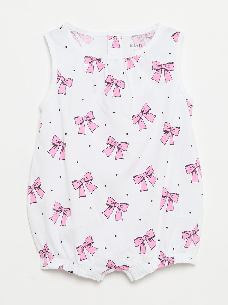 Lots de 2 barboteuses sans manches Blanc - Kiabi